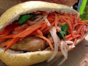 bbq chicken banh mi at baoguette