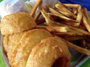 burgerfi fries and onion rings